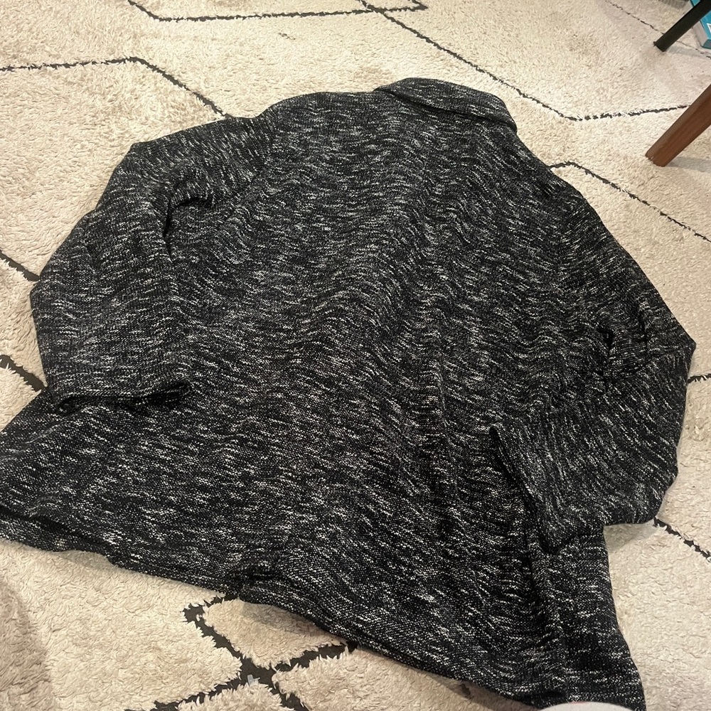 Eileen Fisher Charcoal and White Knit double breasted jacket 3X - Picture 3 of 7